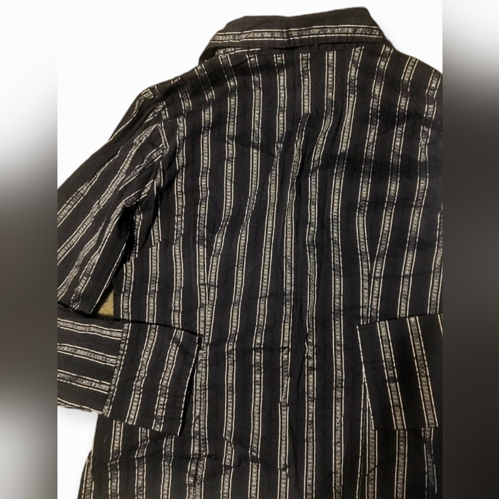 Vintage Gitano Fitted Button Down Black / Silver … - image 2